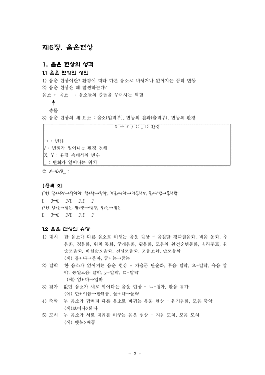 한국 음성 음운론 음운현상 - 인문/교육