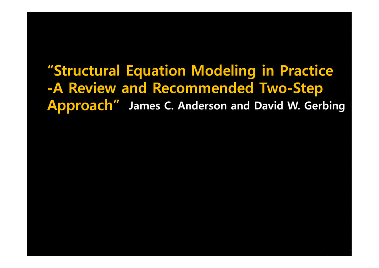 Structural Equation Modeling in Practice-A Review and Recommended Two ...