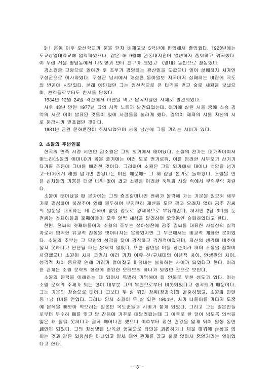 시인론 김소월 - 생애  시의 모티브-3페이지