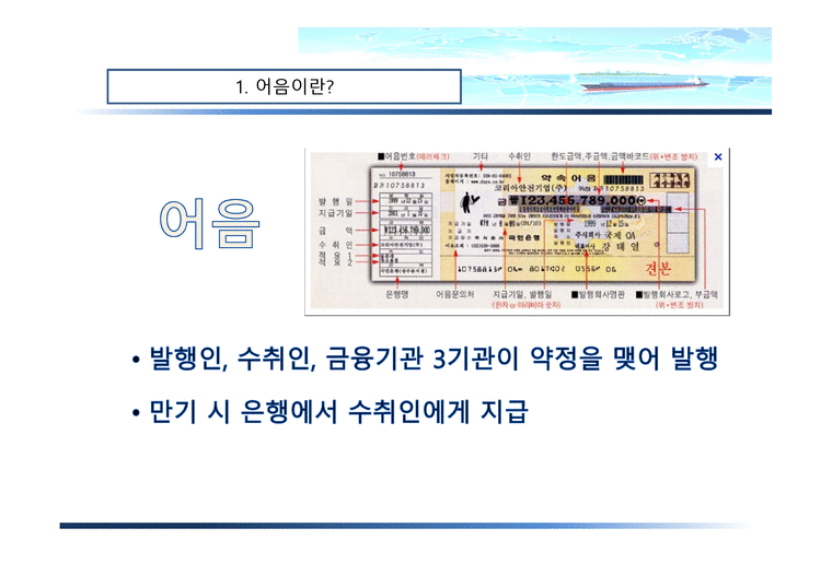 은행결제제도 - 어음이란 전자어음 - 사회과학