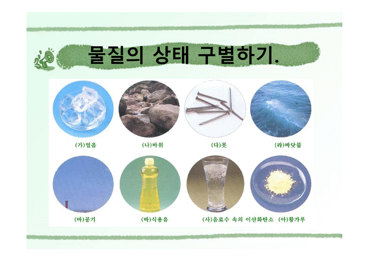 물질의 세가지 상태 - 특징 상태변화 - 자연/공학