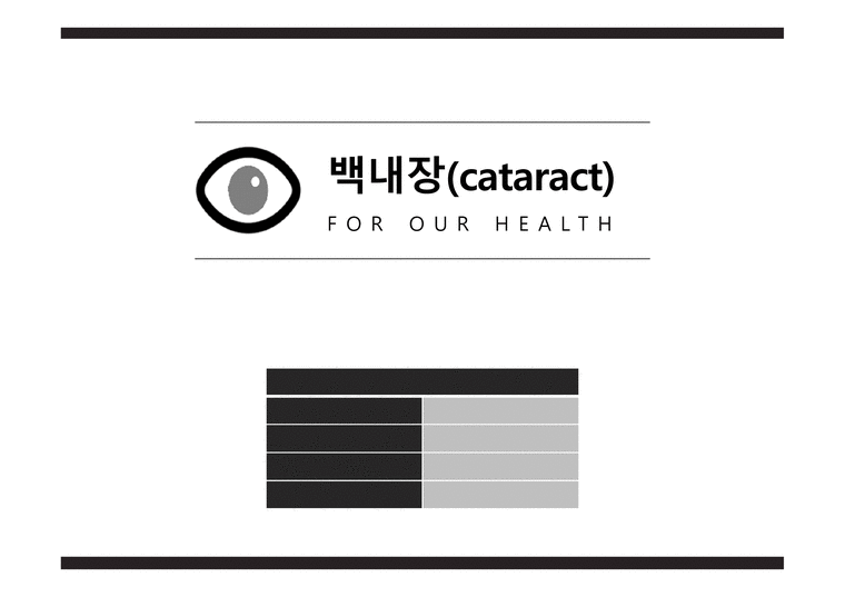 발표 PPT/4.5(A+) 자료  백내장(cataract)-1페이지