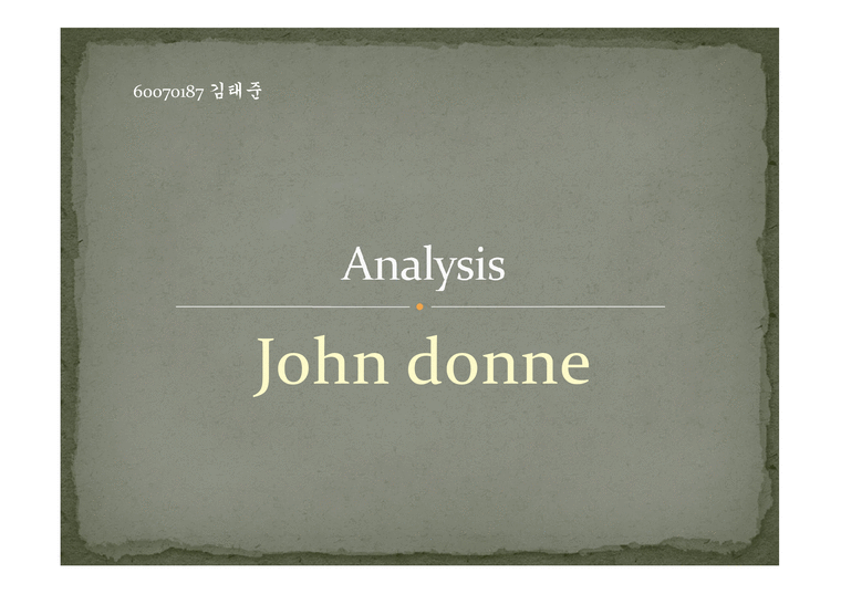 John donne 완벽 분석 A+ 레포트-1페이지