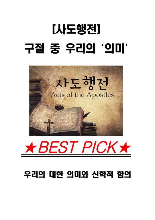 사도행전의 `우리`에 대한 의미와 신학적 함의 - 기타