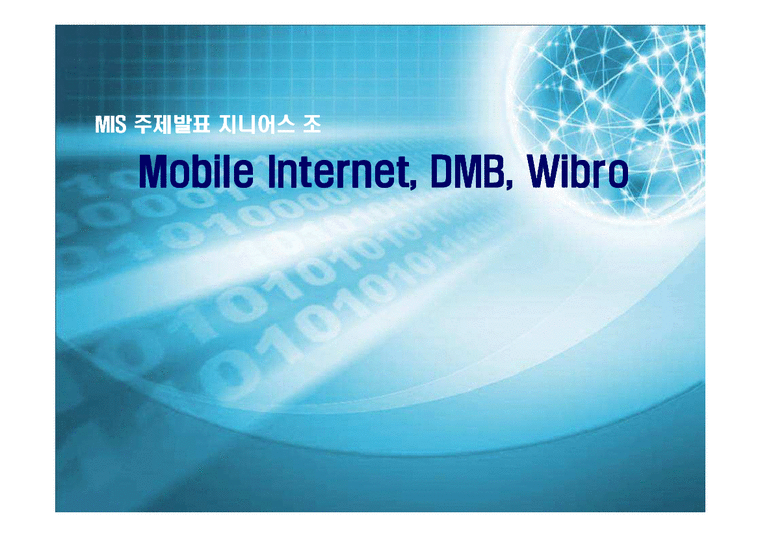 MIS  Mobile Internet(모바일인터넷)  DMB  Wibro(와이브로)-1페이지