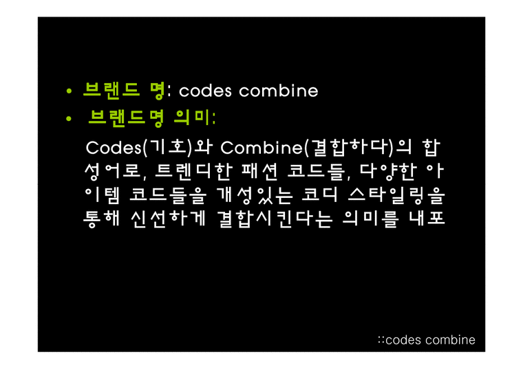 패션 마케팅  머천다이징  ::codes combine-2페이지