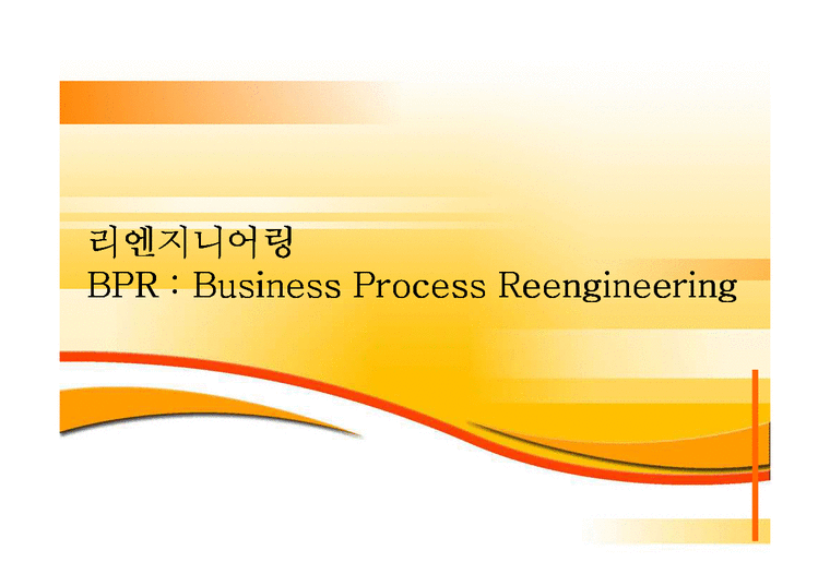 경영경제  리엔지니어링(BPR)-1페이지