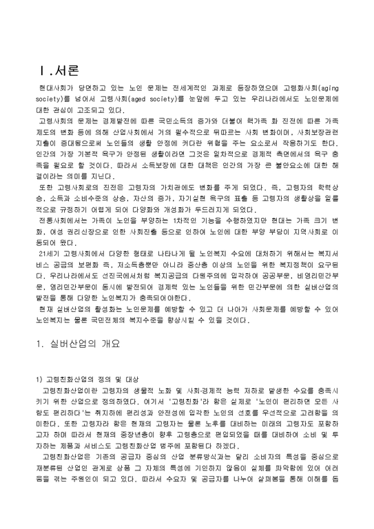 사회복지  노인복지  한국의 고령화산업의 전망과 과제-4페이지