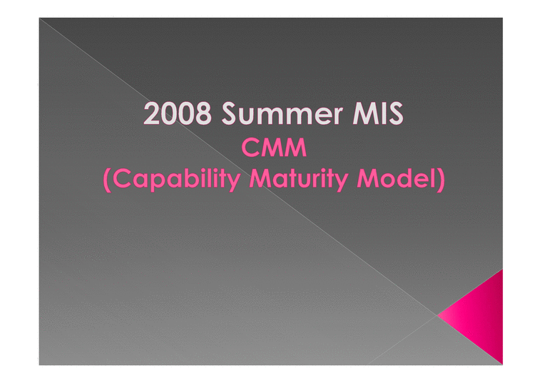 mis  경영정보  CMM(Capability Maturity Model)-1페이지