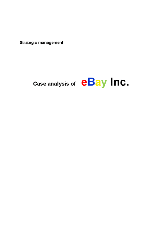 eBay 이베이 경영전략(영문)-1페이지