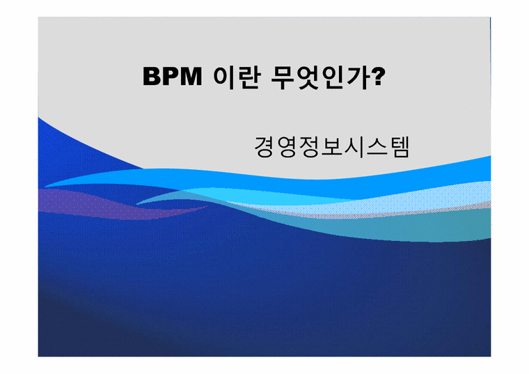 경영정보시스템  BPM(Business Process Management)-1페이지