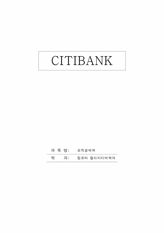 씨티 은행(CITIBANK)에 대한 고객만족 서비스 분석-1페이지