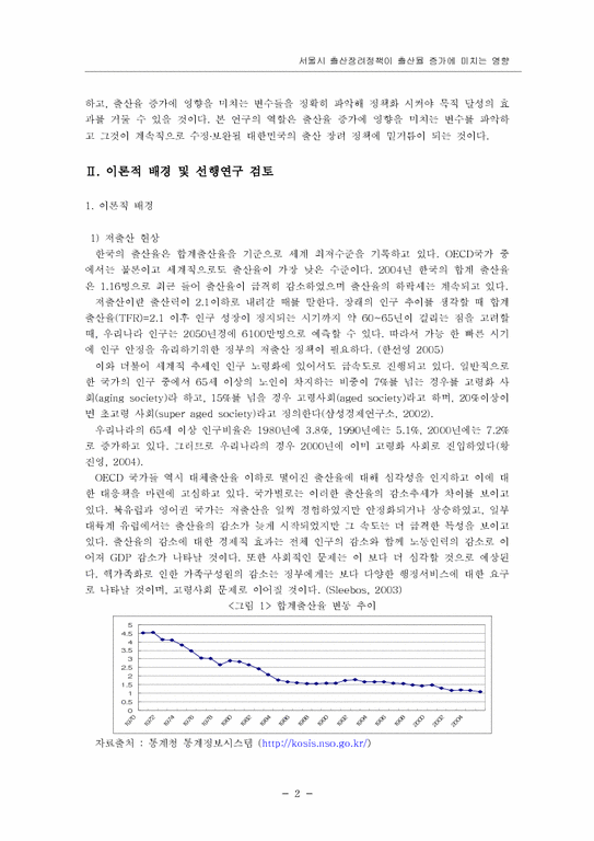 연구계획서  서울시 출산장려정책이 출산율 증가에 미치는 영향-2페이지