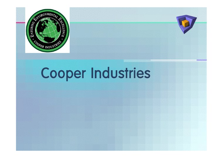 전략경영 쿠퍼 인더스트리스(Cooper Industries) 경제경영