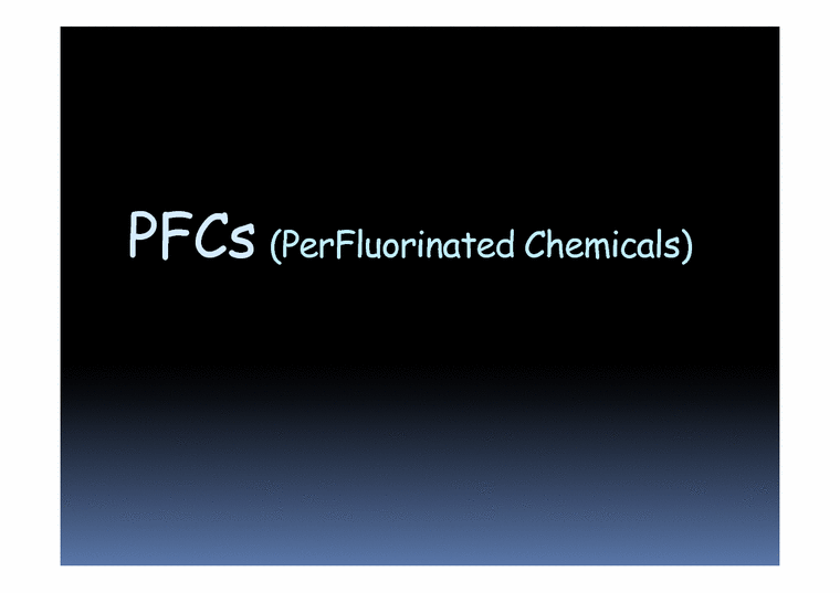 PFCs(PerFluorinated Chemicals) 영문 자연/공학