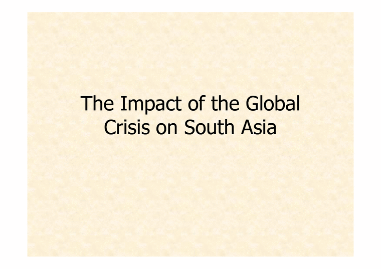 재무관리  The Impact of the Global Crisis on South Asia(영문)-1페이지