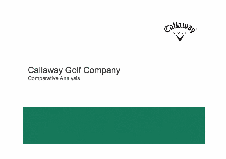 국제경영  Callaway Golf Company 켈러웨이 골프 마케팅 전략(영문)-1페이지