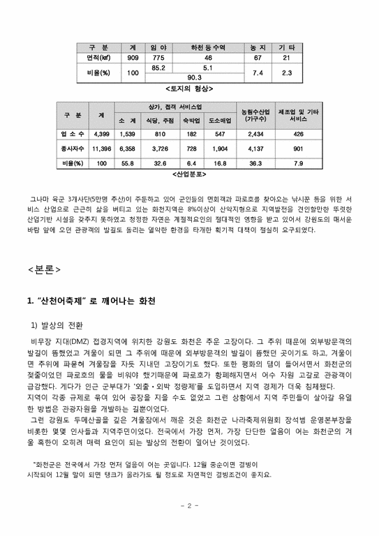 경영혁신론  화천산천어축제 혁신사례 보고서-4페이지
