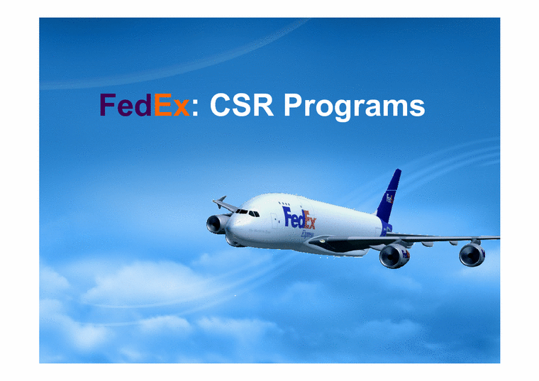 마케팅  페덱스 FedEx CSR Programs(영문)-1페이지