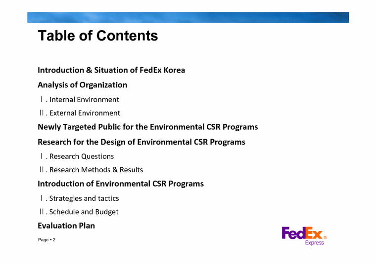 마케팅  페덱스 FedEx CSR Programs(영문)-2페이지