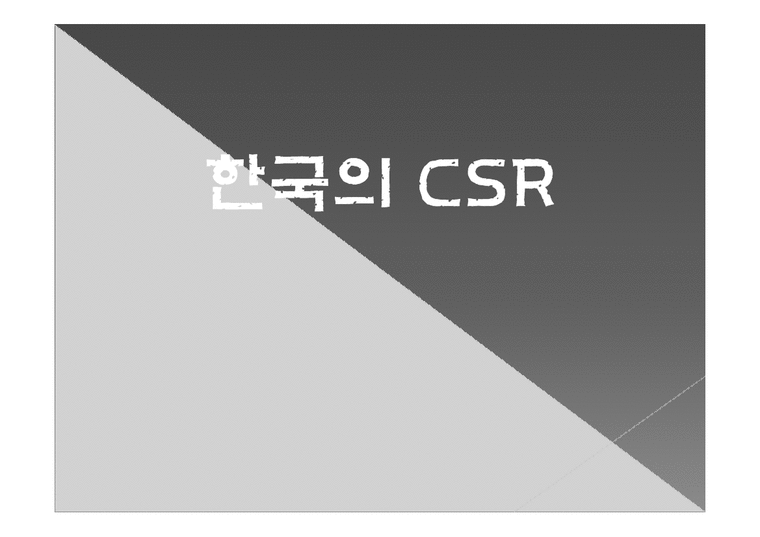 한국의 CSR 레포트-1페이지