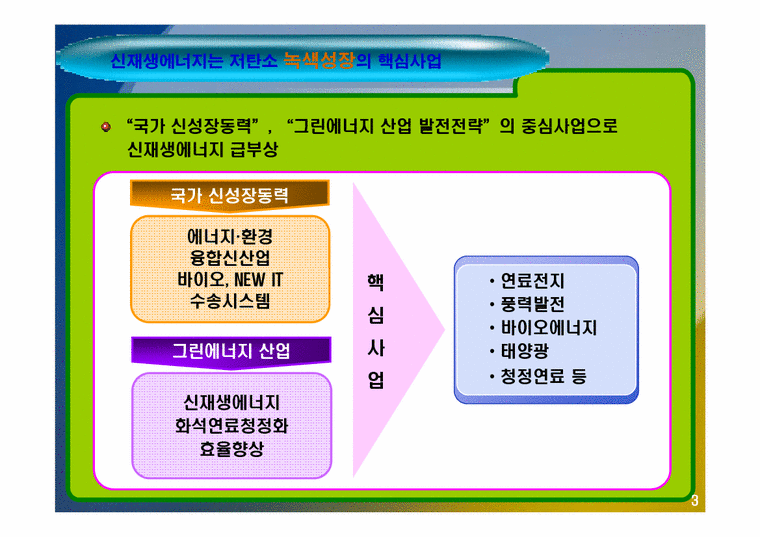 한국경제의 이해  우리나라의 환경산업의 비전과 육성을 위한 대안(국내신재생에너지 현황 및 제언)-3페이지