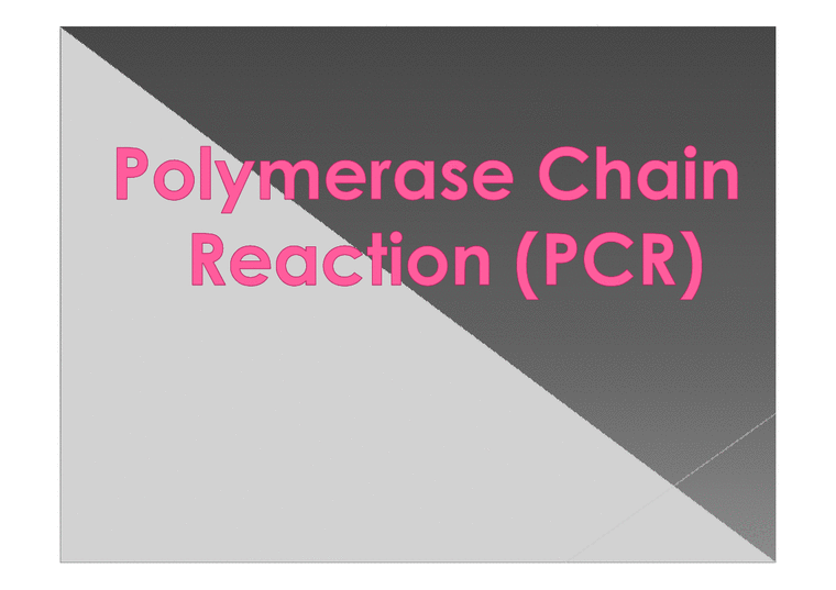 유전자 공학  중합효소 연쇄반응(PCR)의 원리와 과정 및 응용방안-1페이지