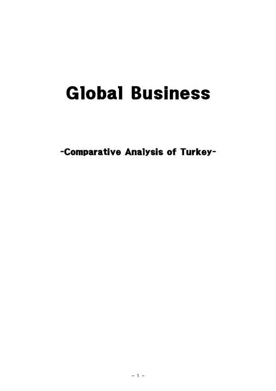 국제경영  터키의 유망산업-1페이지