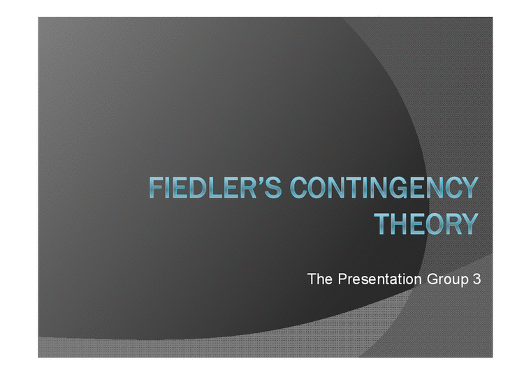 조직행동론  피들러의 우연성 이론(영문)-2페이지