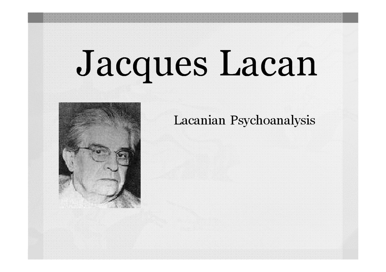 자크라캉(Jacques Lacan)의 욕망이론-1페이지