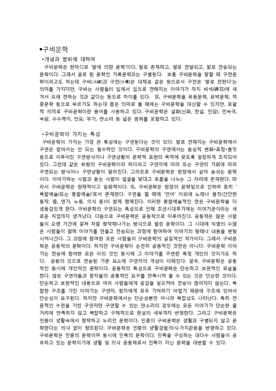 한국문학의 이해  구비문학의 개념과 접근-유충렬전과 허생전-2페이지