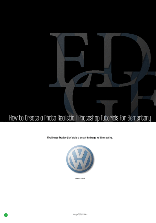 산업디자인을 위한 렌더링 테크닉 pdf버전 - 기초과정 Tutorial edge V1.0 - Volkswagen-1페이지