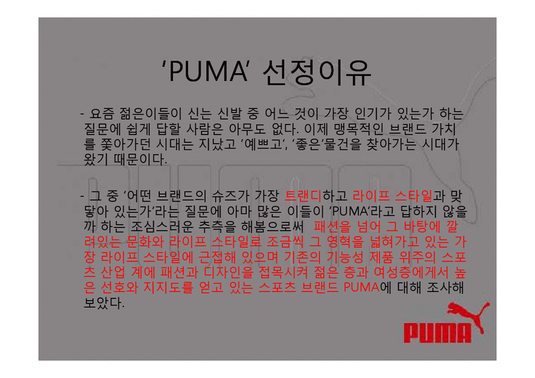 패션 마케팅  푸마 PUMA 브랜드 분석-4페이지