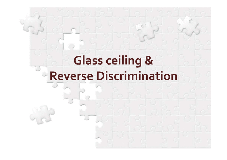 국제사회학 Glass ceiling & Reverse Discrimination(유리천장과 역차별)(영문) 사회과학