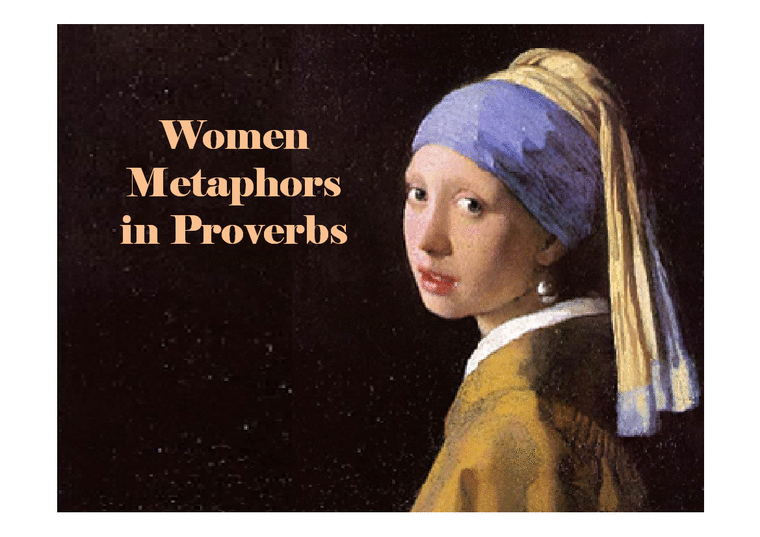 영어학연구  세계의 속담 속 여성에 관한 은유 표현(영문)-1페이지