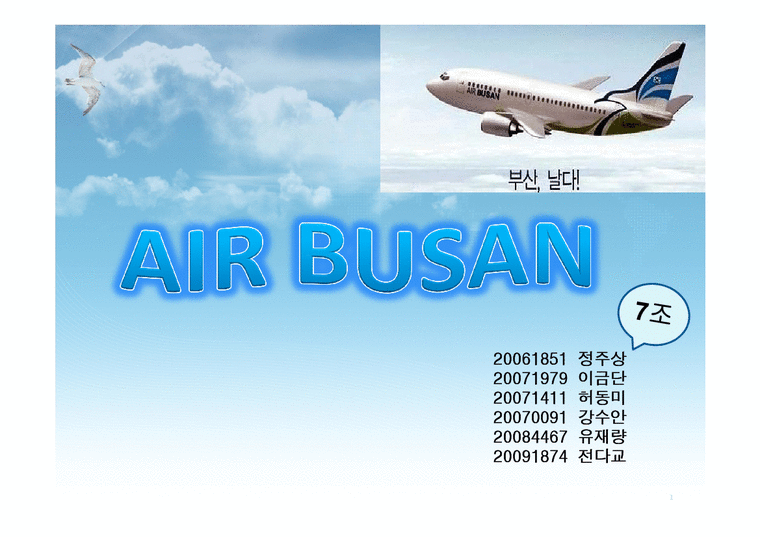 항공사  AIR BUSAN(에어부산) 항공사 분석-1페이지