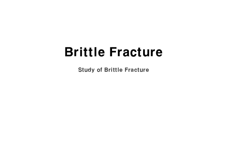기계공학 파손분석메짐파괴(brittle fracture) 자연/공학