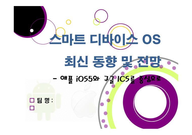 iOS  안드로이드 안드로이드OS 4.0 ICS VS 애플 iOS5 - ICS와 iOS5의 특징 및 기능  장단점 비교  향후 전망 고찰-1페이지