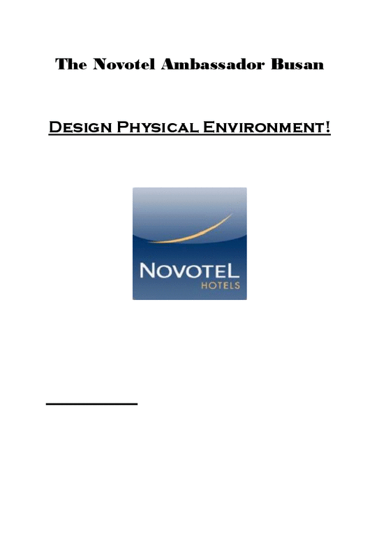객실관리 (The Novotel Ambassador Busan) 노보텔 앰배서더 부산 물리적환경 디자인(영문)-1페이지