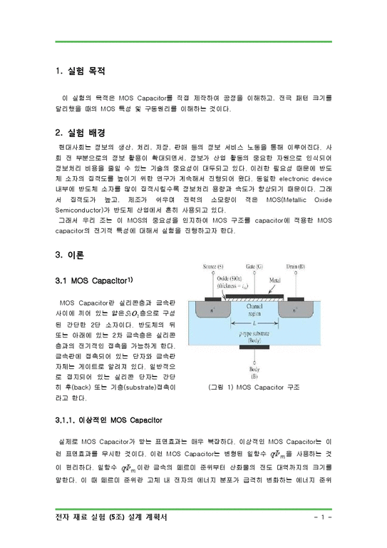 MOS Capacitor 레포트-1페이지