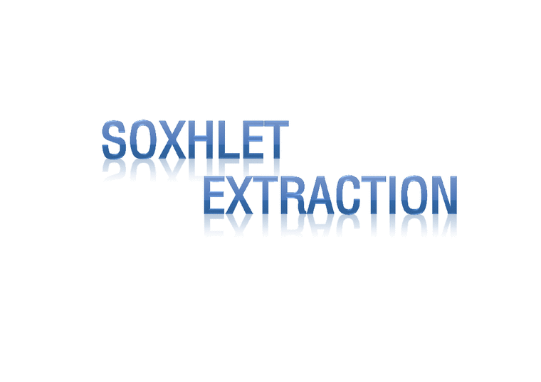 화학  속슬렛추출 Soxhlet extraction-1페이지