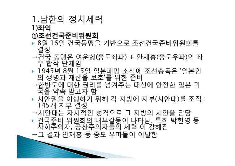 한국사  해방공간의 정치세력과 좌우갈등-3페이지