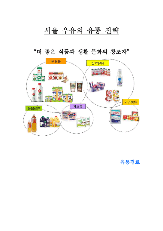 서울 우유의 유통 전략 보고서-1페이지