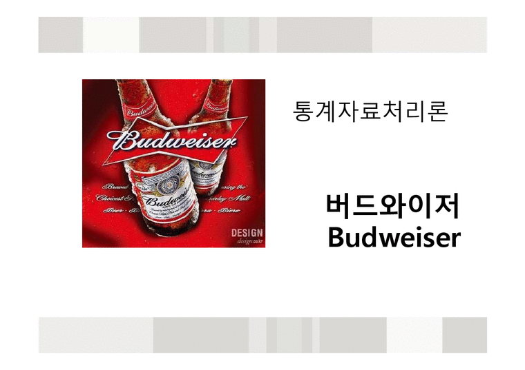 통계자료처리론  버드와이저 Budweiser-1페이지