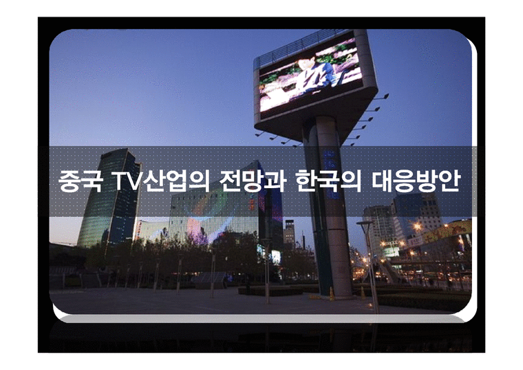 중국 TV산업의 전망과 한국의 대응방안-1페이지