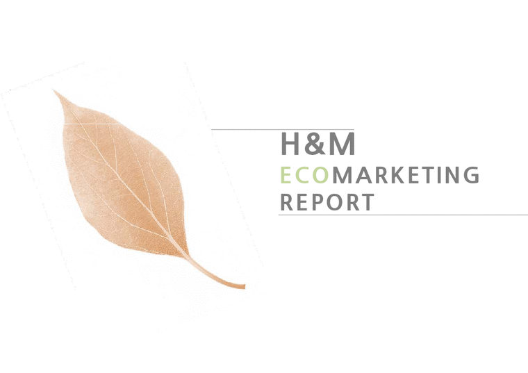 마케팅  SPA브랜드 `H&M`의 에코 마케팅-1페이지