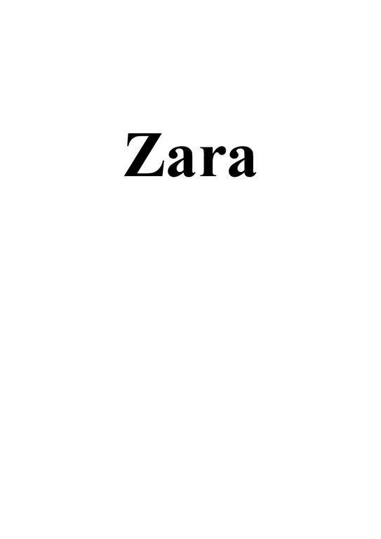 국제경영  Zara 자라 성공요인(영문)-1페이지