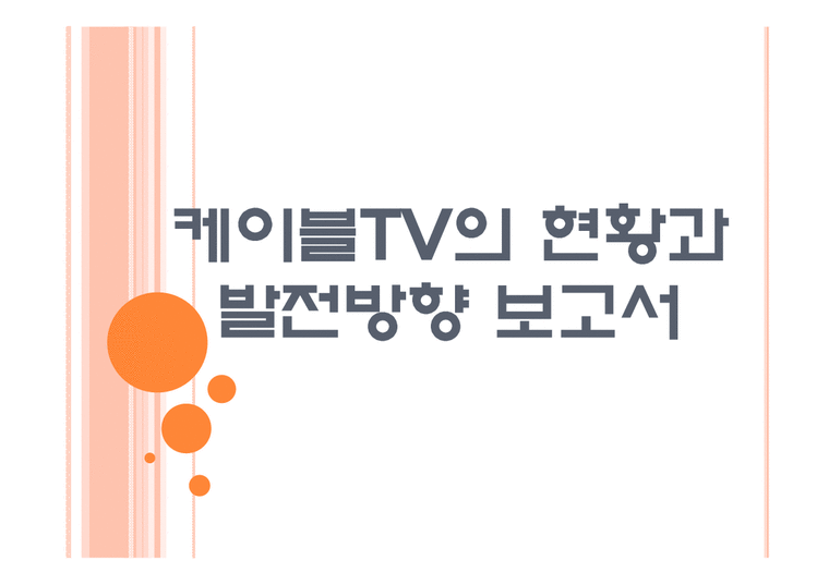 케이블방송 케이블TV의 현황과 발전방향 PPT자료-1페이지