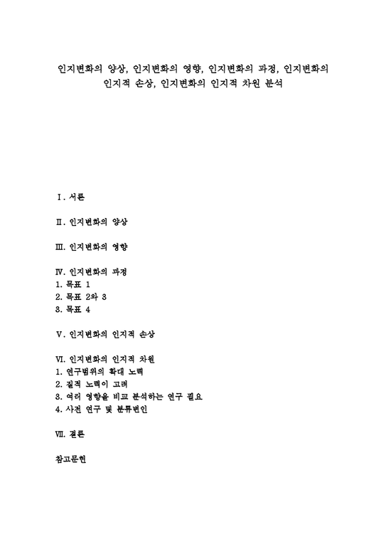 인지변화 인지변화 양상 인지변화 영향 인지변화 과정 인지변화 인지적 손상 인지변화 인지적 차원 인지변화의 양상 인지변화의 영향 ...