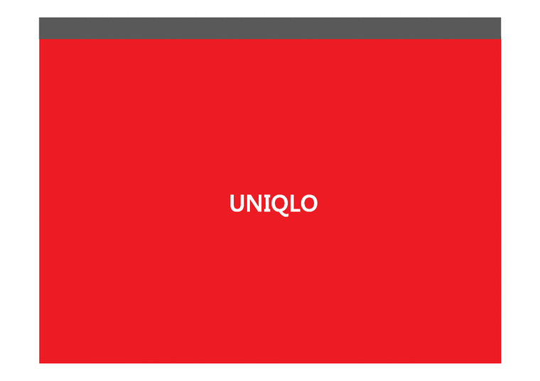 UNIQLO의 성공요인 분석-1페이지